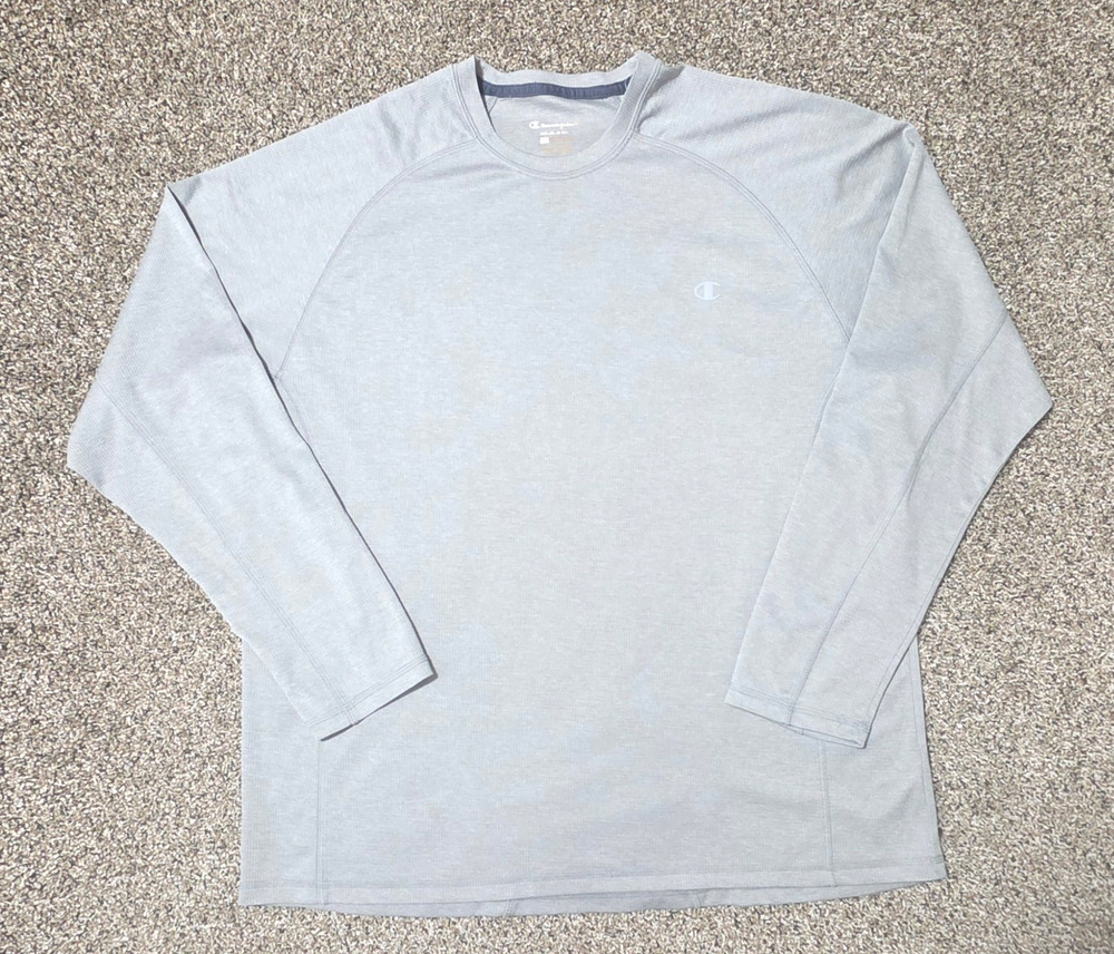 Champion Double Dry Long Sleeve Shirt Mens XL Gray Athletic